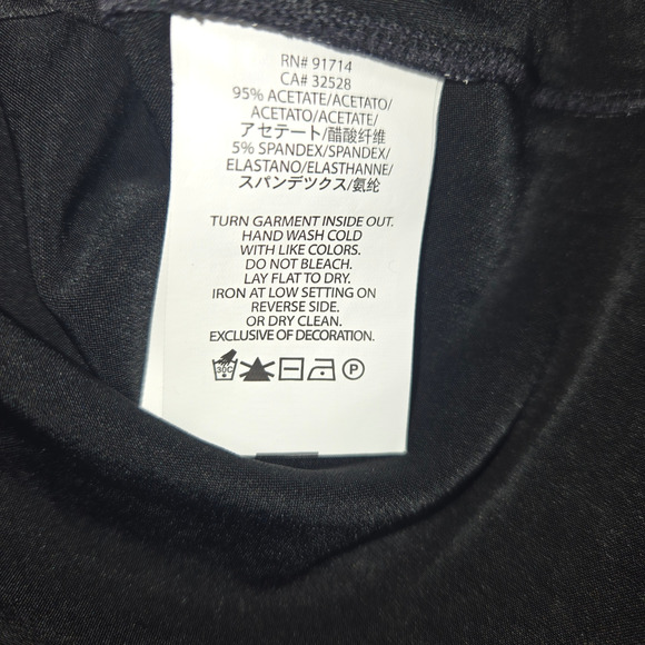 Armani Exchange A E Womens Small Blouse Black Shirt Cowl Neck Slinky Flowy Date - Picture 10 of 10